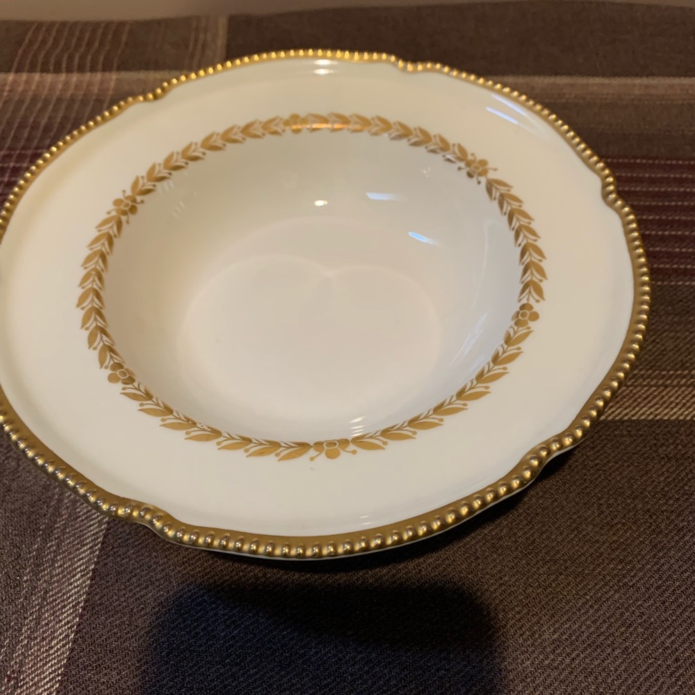 Castelton Elegant Gold Rimmed White Soup Bowl